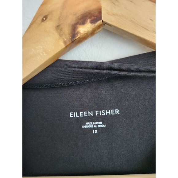Eileen Fisher Black Funnel Neck Sleeveless Top | Size 1X - Picture 4 of 8